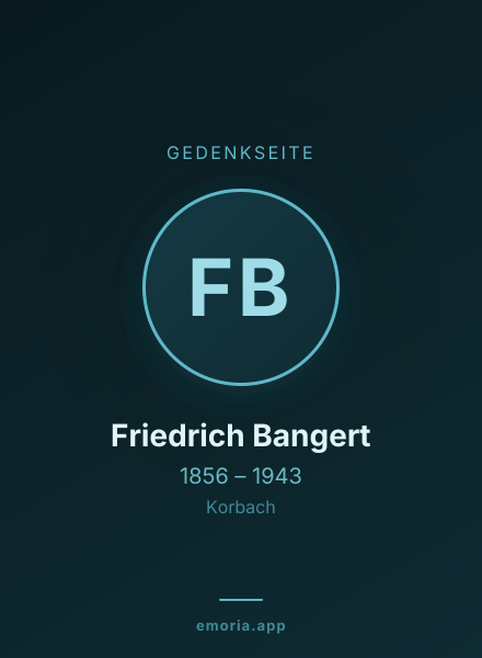 Gedenkportrait von Friedrich Bangert