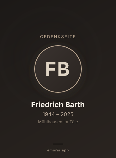 Gedenkportrait von Friedrich Barth