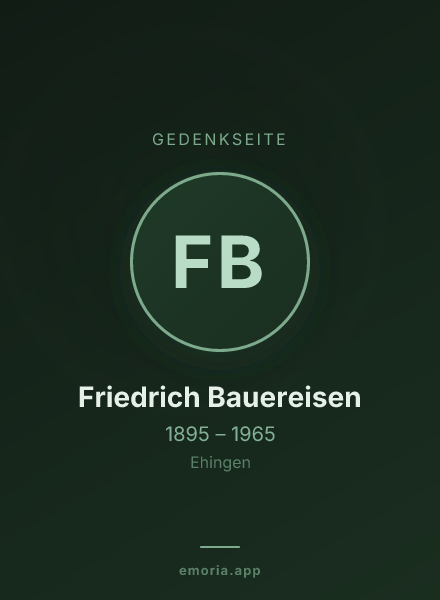 Gedenkportrait von Friedrich Bauereisen