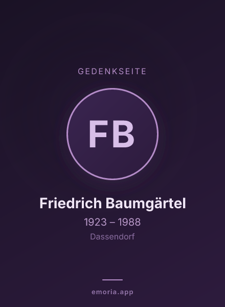 Gedenkportrait von Friedrich Baumgärtel