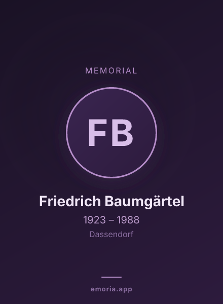 Memorial portrait of Friedrich Baumgärtel