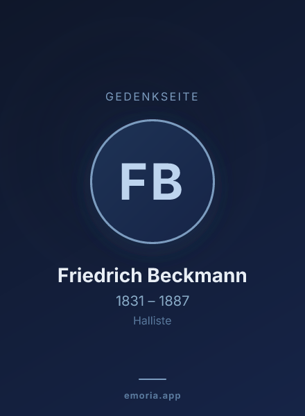 Gedenkportrait von Friedrich Beckmann