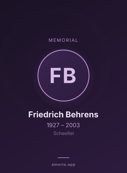Memorial portrait of Friedrich Behrens