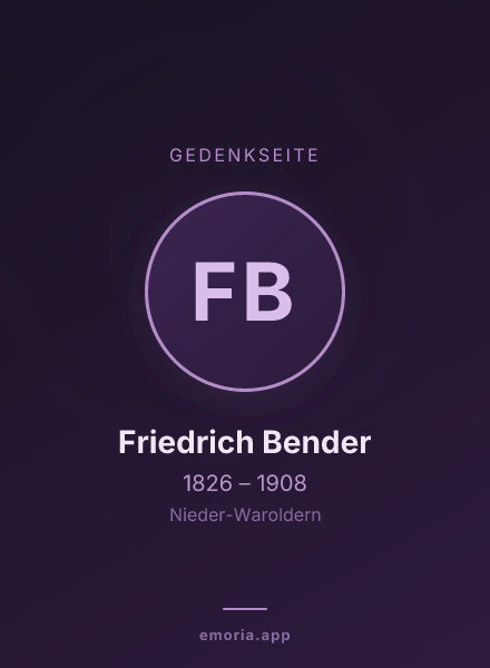 Gedenkportrait von Friedrich Bender