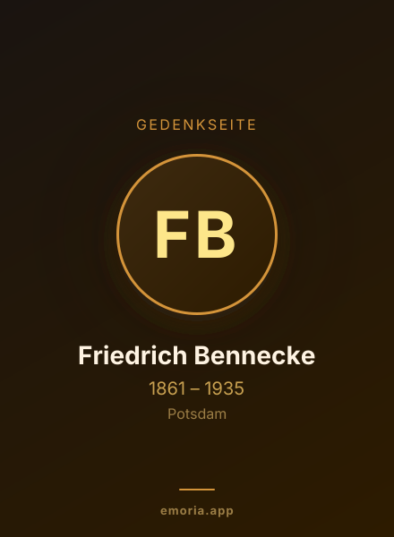 Gedenkportrait von Friedrich Bennecke