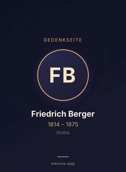 Gedenkportrait von Friedrich Berger