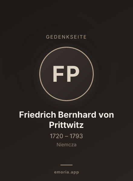 Gedenkportrait von Friedrich Bernhard von Prittwitz