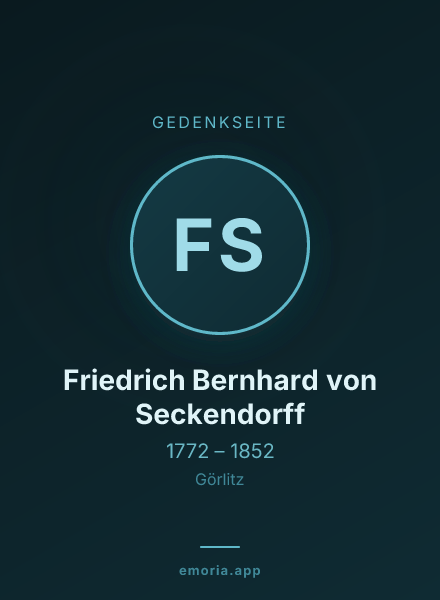 Gedenkportrait von Friedrich Bernhard von Seckendorff