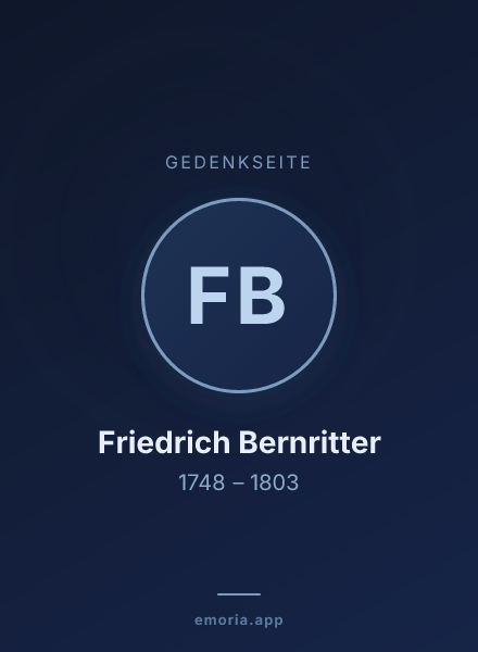 Gedenkportrait von Friedrich Bernritter