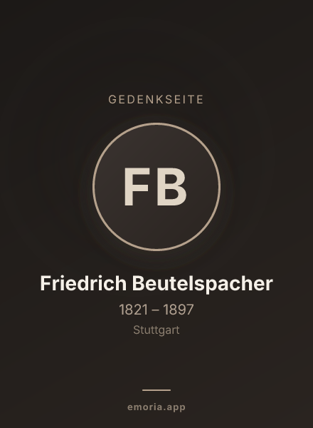 Gedenkportrait von Friedrich Beutelspacher