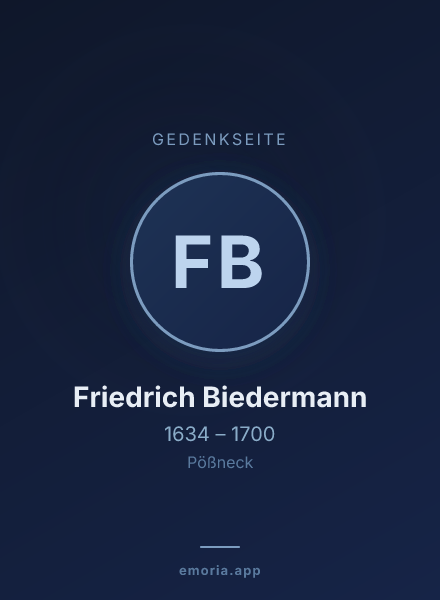 Gedenkportrait von Friedrich Biedermann