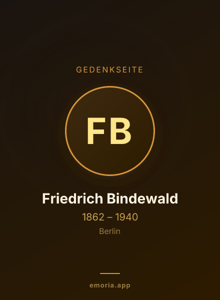 Gedenkportrait von Friedrich Bindewald