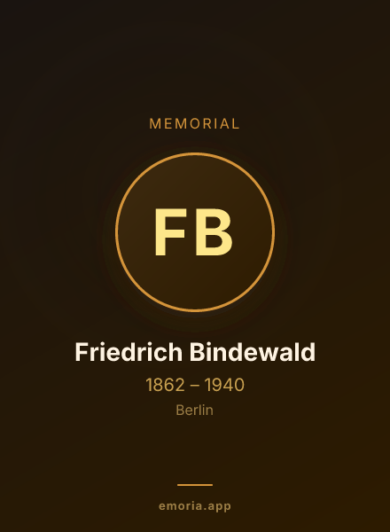 Memorial portrait of Friedrich Bindewald