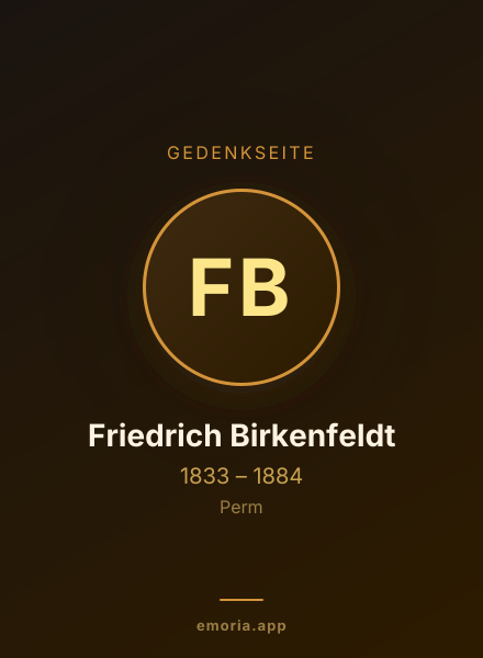 Gedenkportrait von Friedrich Birkenfeldt