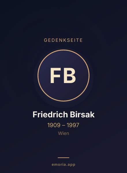 Gedenkportrait von Friedrich Birsak