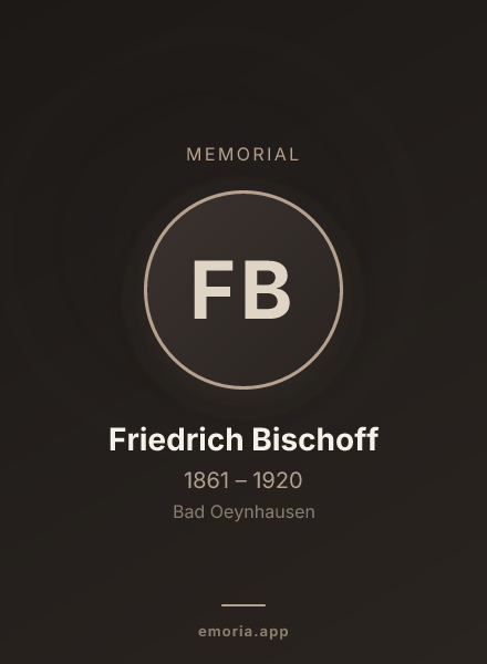 Memorial portrait of Friedrich Bischoff