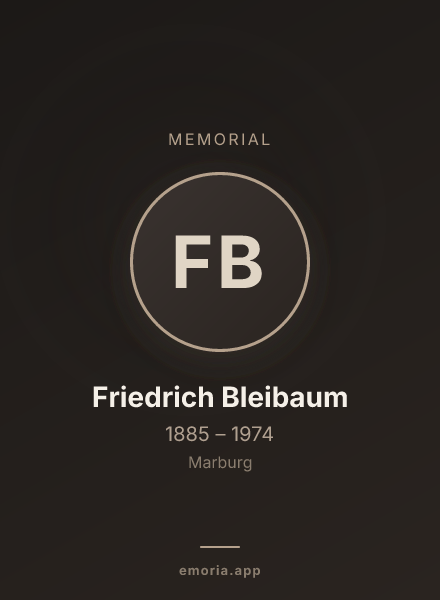 Memorial portrait of Friedrich Bleibaum