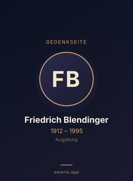 Gedenkportrait von Friedrich Blendinger