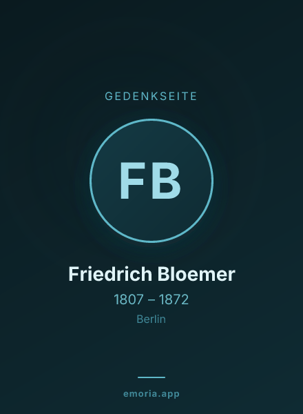 Gedenkportrait von Friedrich Bloemer