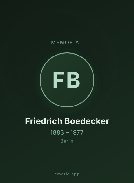 Memorial portrait of Friedrich Boedecker