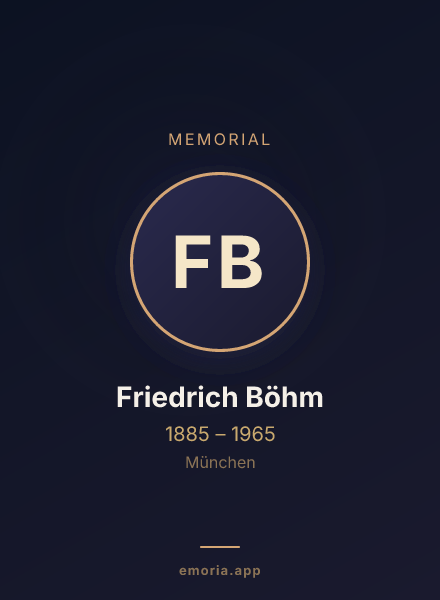 Memorial portrait of Friedrich Böhm