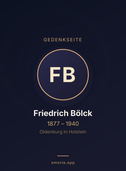 Gedenkportrait von Friedrich Bölck