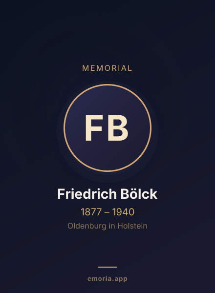 Memorial portrait of Friedrich Bölck