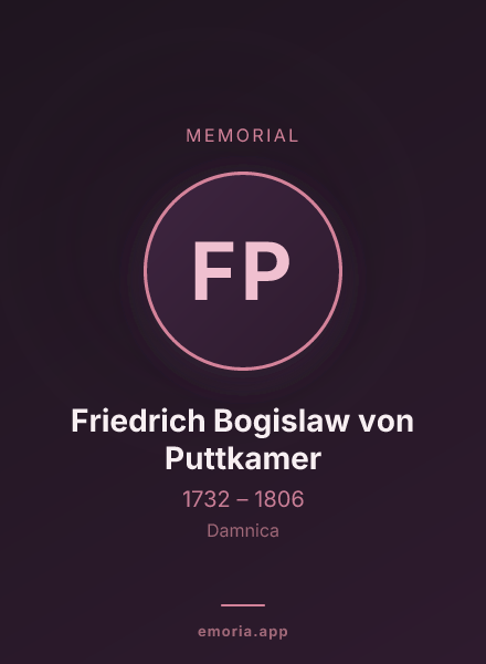 Memorial portrait of Friedrich Bogislaw von Puttkamer