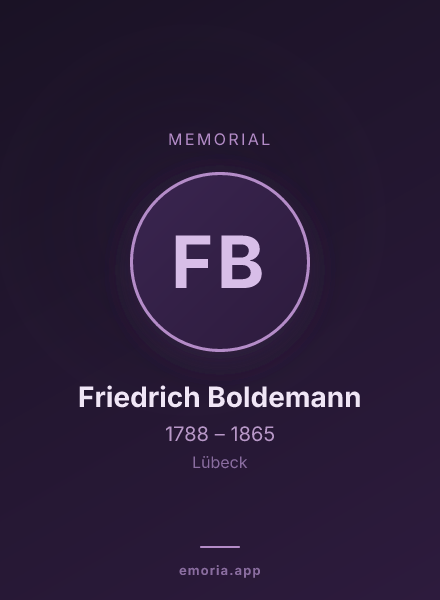 Memorial portrait of Friedrich Boldemann