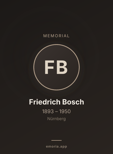 Memorial portrait of Friedrich Bosch