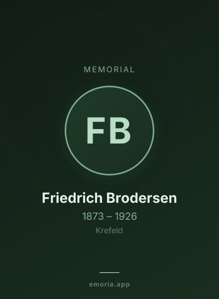Memorial portrait of Friedrich Brodersen