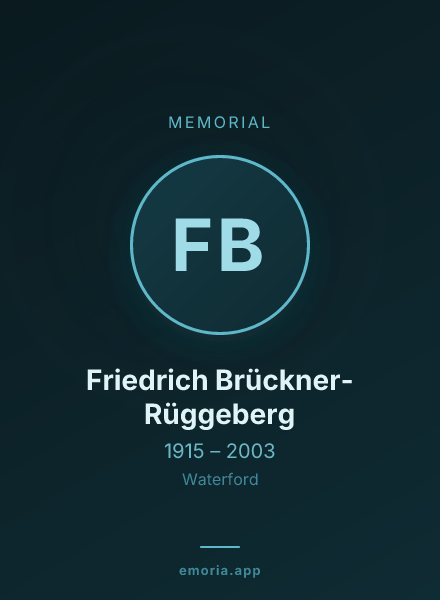 Memorial portrait of Friedrich Brückner-Rüggeberg