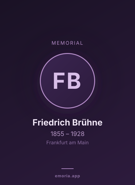 Memorial portrait of Friedrich Brühne
