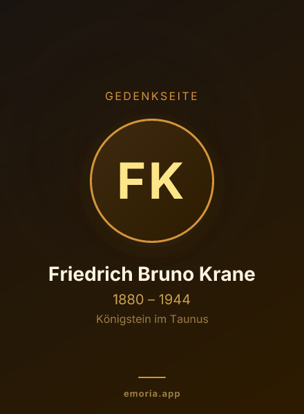 Gedenkportrait von Friedrich Bruno Krane