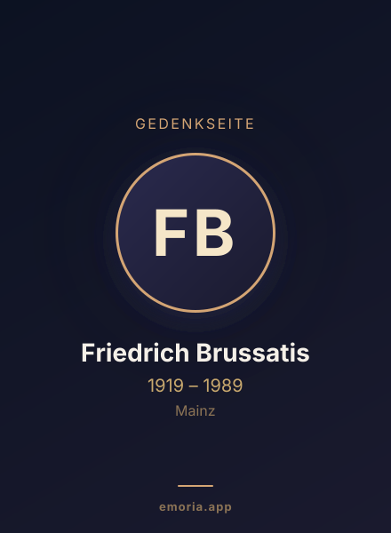 Gedenkportrait von Friedrich Brussatis