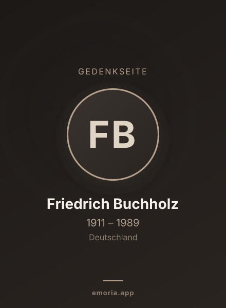 Gedenkportrait von Friedrich Buchholz