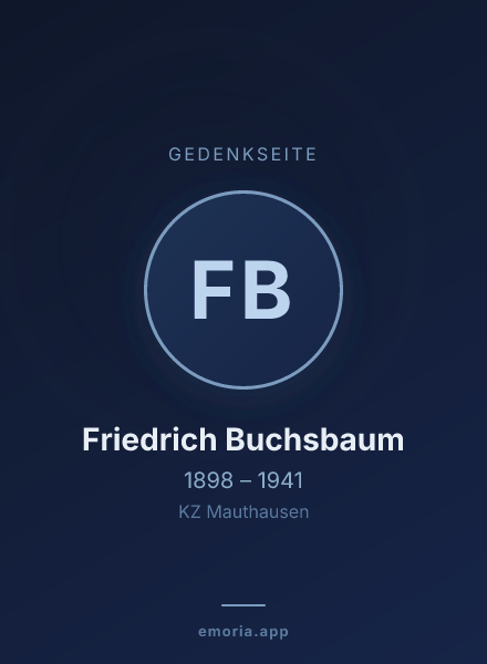 Gedenkportrait von Friedrich Buchsbaum