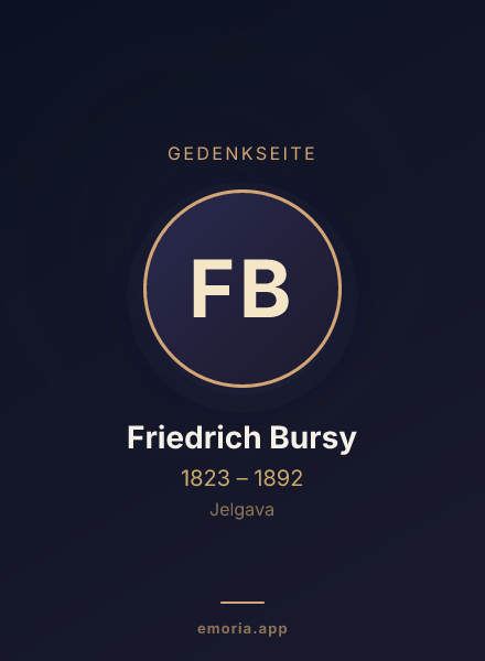 Gedenkportrait von Friedrich Bursy
