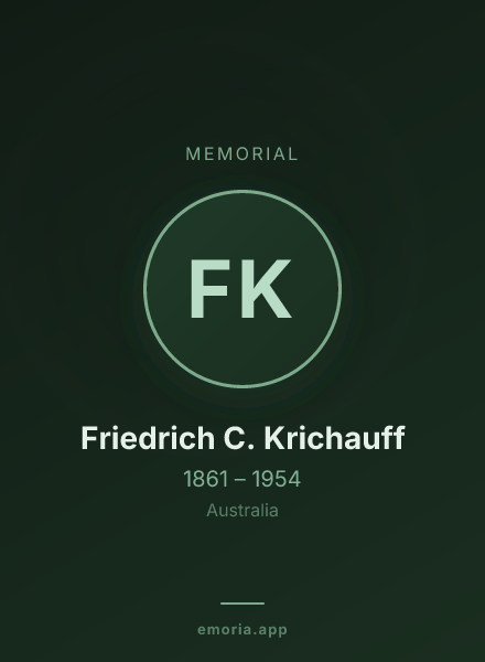 Memorial portrait of Friedrich C. Krichauff