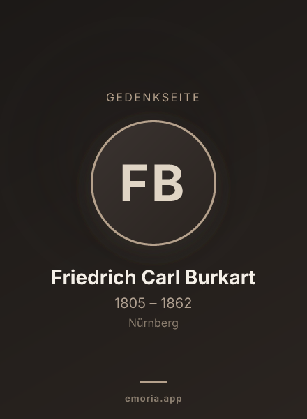 Gedenkportrait von Friedrich Carl Burkart
