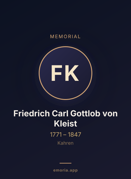 Memorial portrait of Friedrich Carl Gottlob von Kleist