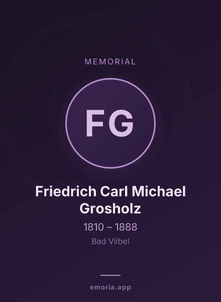 Memorial portrait of Friedrich Carl Michael Grosholz