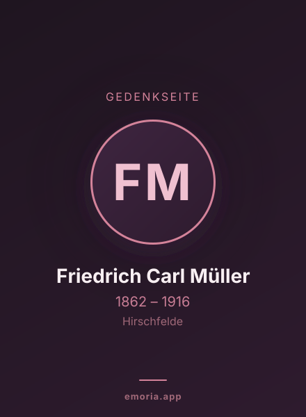 Gedenkportrait von Friedrich Carl Müller