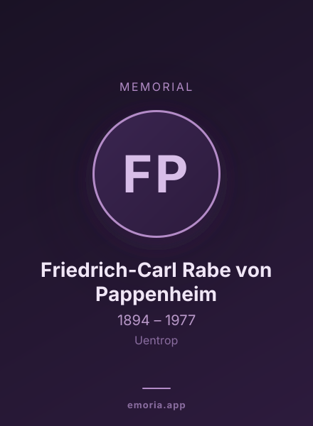 Memorial portrait of Friedrich-Carl Rabe von Pappenheim