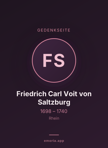 Gedenkportrait von Friedrich Carl Voit von Saltzburg
