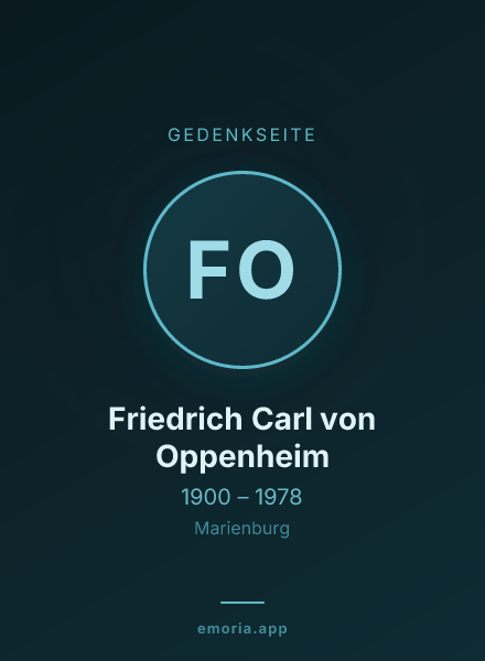 Gedenkportrait von Friedrich Carl von Oppenheim