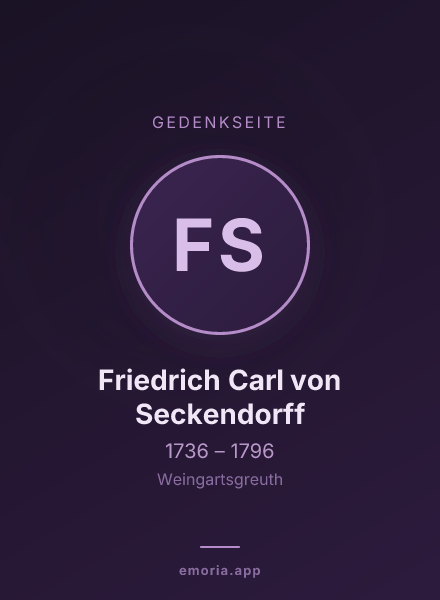 Gedenkportrait von Friedrich Carl von Seckendorff