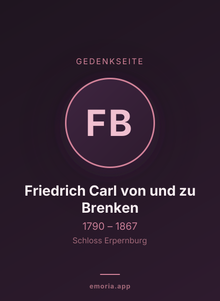 Gedenkportrait von Friedrich Carl von und zu Brenken