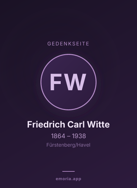 Gedenkportrait von Friedrich Carl Witte