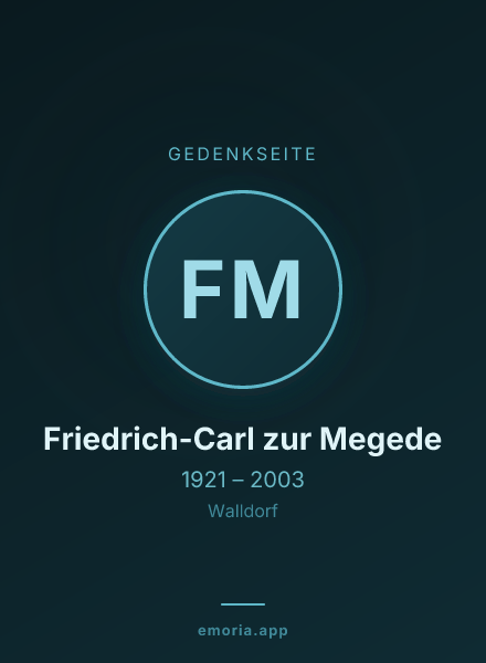 Gedenkportrait von Friedrich-Carl zur Megede